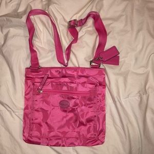 coach getaway signature nylon file crossbody bag